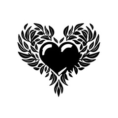 heart, love, valentine, vector, floral, ornament, illustration, decoration, shape, design, flower, wedding, symbol, pattern, card, art, pink, swirl, holiday, curl, day, element, tattoo, romance,