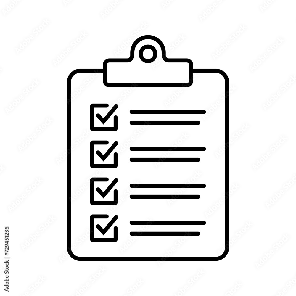 Poster clipboard line icon. checklist outline icon symbol for web site and app design. expanded stroke.