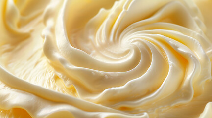 a close up of butter with a swirl around it in