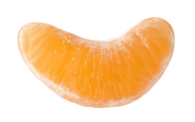 Piece of fresh ripe tangerine isolated on white