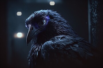Obraz premium Birds with Nocturnal Elegance Generative AI