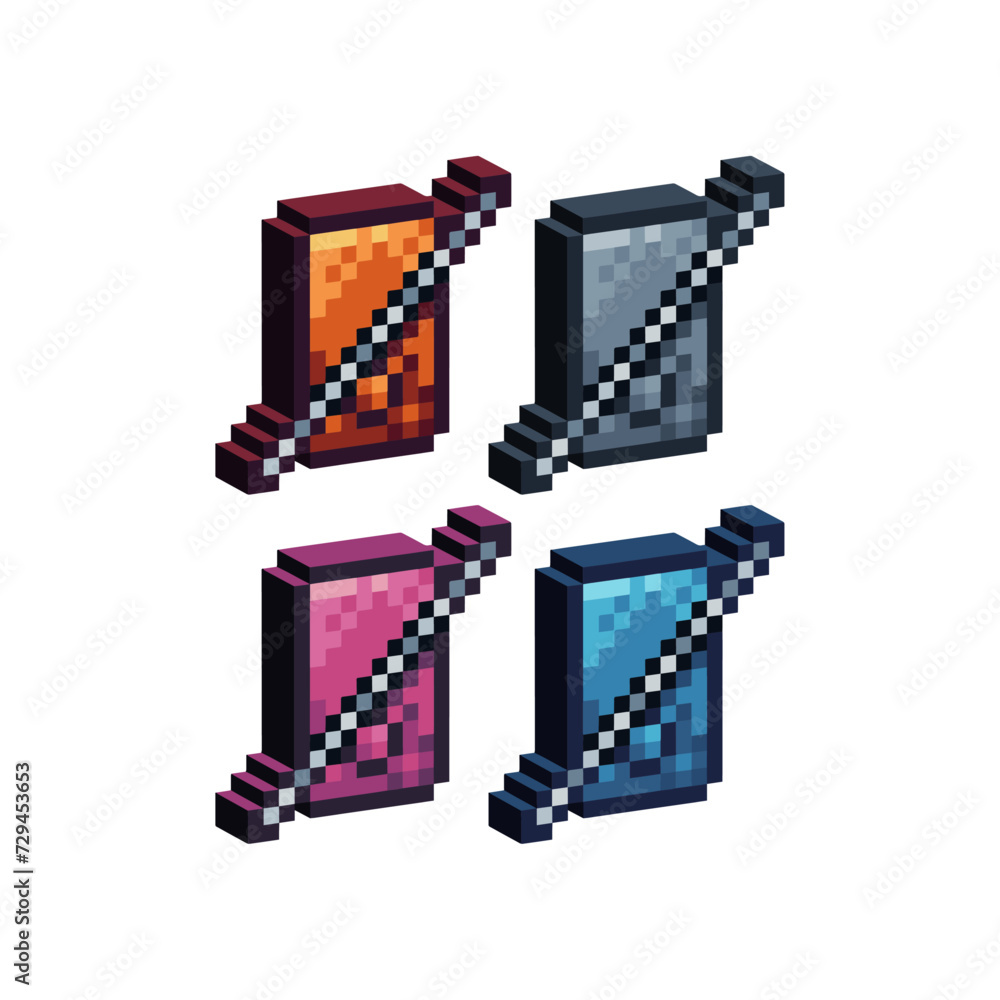Poster isometric pixel art 3d of no handphone icon for items asset. isolated restricted phone icon on pixel