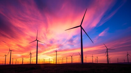 Eco-Friendly Energy: Windmills Powering the Future at Dusk