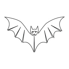 Bat Bird Continuous one line art outline vector illustration and tattoo design
