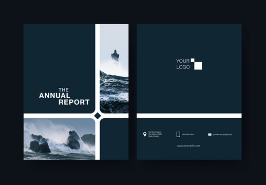 Minimal Design Report Cover Template with Nautical Theme