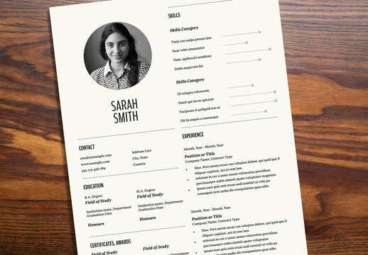 Professional Minimal Design Resume and Cover Letter Template