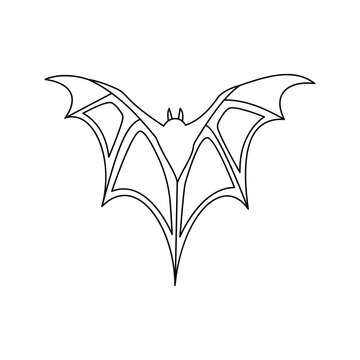 Bat Bird Continuous one line art outline vector illustration and tattoo design

