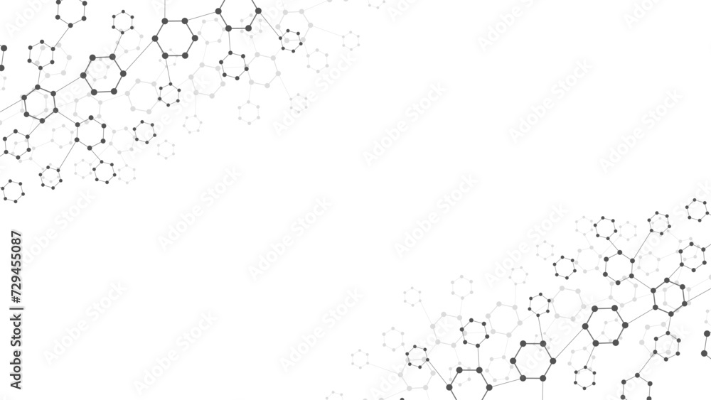 Poster Science abstract background. Abstract technology background with copy space. Abstract shapes in the corners.
