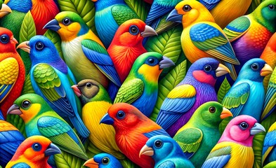 Naklejka premium colorful birds background.