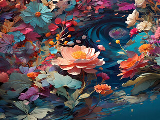 Obraz na płótnie Canvas view of beautiful flowers.ai generated