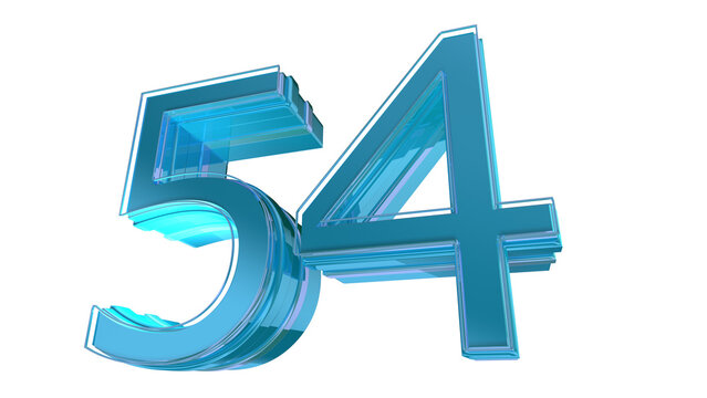 Creative cyan 3d number 54
