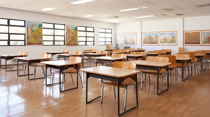 Fototapeta na wymiar Empty Classroom Interior