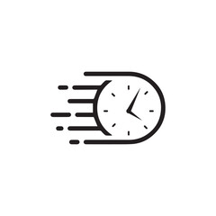 Quick time or deadline icon set in line style, Timers, Express service, Countdown timer and stopwatch flat style simple black symbol sign for apps, UI, and website, vector illustration