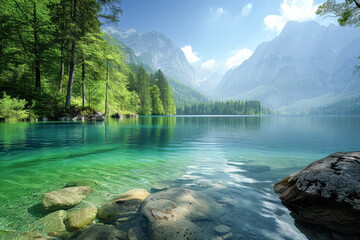 water, nature, lake, mountains, landscape, travel.