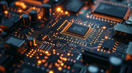 Fototapeta premium Computer part circuit board close up photo