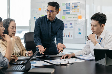 Working business team are under stress from working.