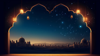 Glowing background for muslim feast in holy month of Ramadan Kareem