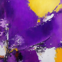 Fototapeta premium Violet and multicolored abstract rough art painting texture brushstroke background