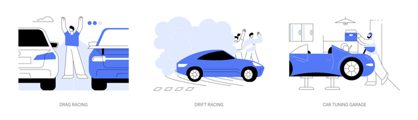 Street racing abstract concept vector illustrations. © Visual Generation