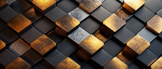 Glowing gold and brown bricks coming out