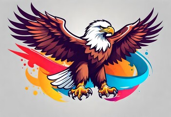 eagle color full logo design vector