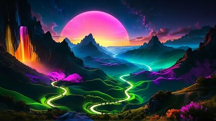 Landscape with earth, Generative AI