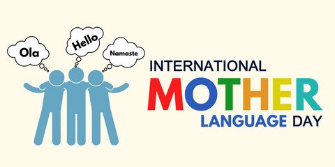 International Mother language Day, celebration or campaign banner