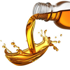 Pouring Motor Oil Isolated on Transparent or White Background, PNG - obrazy, fototapety, plakaty