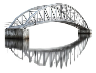 A 3D image of a metal bridge on a white background.