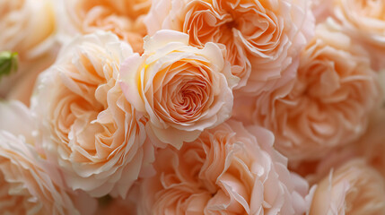 Peach Fuzz Toned Roses, A Delicate and Romantic Floral Wallpaper