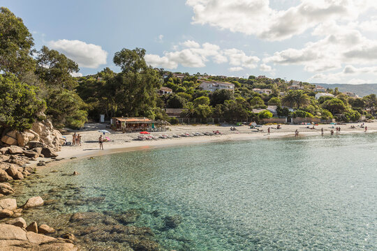 Mediterranean urban landscapes in summer. Corsica, France