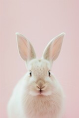 Bunny Rabbit Theme Plain Backdrop Background | Open Space For Text | Cute Plain Pink Pastel
