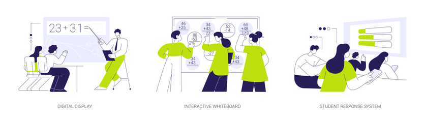 Smart classroom technology abstract concept vector illustrations.