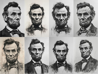 Set of Abraham Lincoln portraits