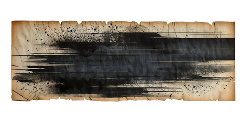  sheet of black old and torn paper strip, cut out