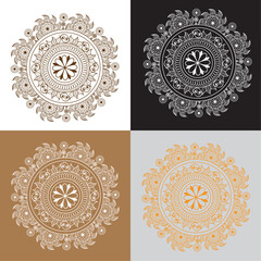 Easy, beautiful, coloring vector, eps, ethnic mandala, circle design, stock illustration, mandala template design free download for your company.