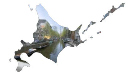 Foto op Canvas [アルファチャンネル]美瑛の地形を強調する北海道の3D平衡投影図形 © AKI