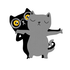 Couple cat so sweet and romantic 