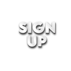3D Sign up text banner art