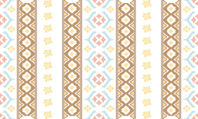 Ethnic abstract ikat art. Aztec ornament print. geometric ethnic pattern seamless color oriental.Design for background ,curtain, carpet, wallpaper, clothing, wrapping, Batik, vector illustration.