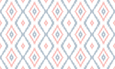 Ikat geometric folk ornaments. Tribal ethnic vector texture, seamless pattern in Aztec style. Design for background ,curtain, carpet, wallpaper, clothing, wrapping, Batik, vector illustration.