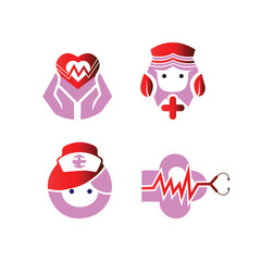  medical service logos vector set colorful medical icon symbol for element design with several variations