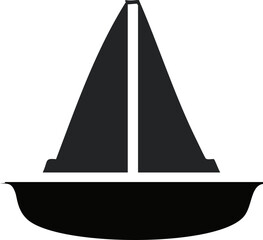 silhouette, yacht, vector, icon, illustration