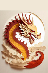 Chinese Dragón  New Years.Paper cut