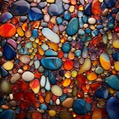 Fototapeta na wymiar colorful pebbles on the beach