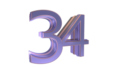  3d number 34
