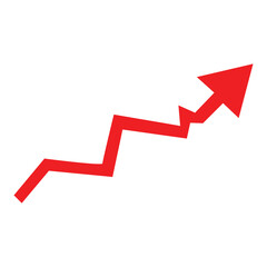Red arrow going down stock icon on white background. Decrease, Bankruptcy, financial market crash icon for your web site design, logo, app. Vector illustration. Eps file 105.