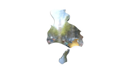 [アルファチャンネル]神戸の地形を強調する兵庫県の3D透視投影図形