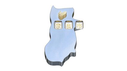 [アルファチャンネル]奈良の地形を強調する奈良県の3D平衡投影図形