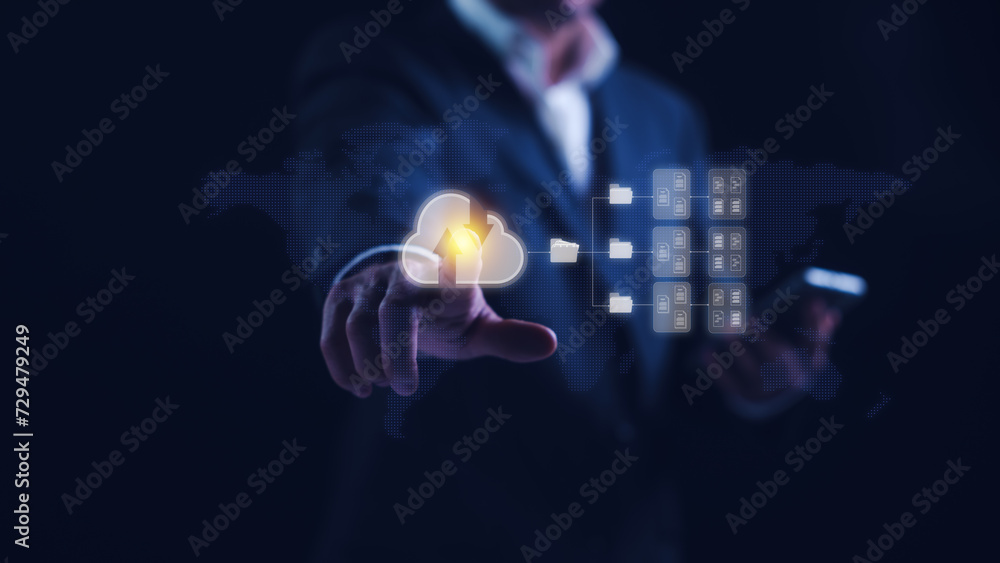 Poster cloud computing technology, digital documents data transfer system, online data storage, file sharin